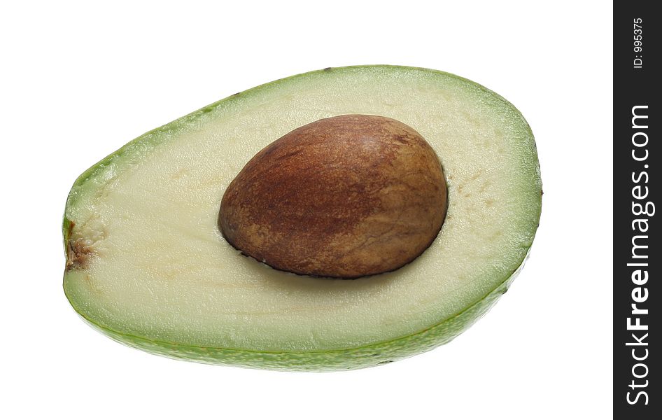 A half of avocado. Isolated.