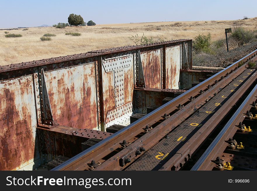 Track on steel bridge