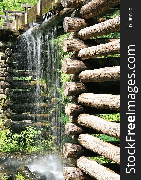 This is water runoff out of a trough at a Old Mill in North Carolina. This is water runoff out of a trough at a Old Mill in North Carolina.