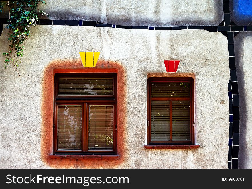 Two Windows In Organic Facade