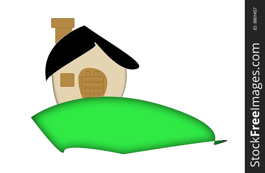 An illustration of a funny house, suitable for website use, etc.