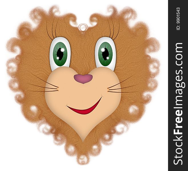 Lion cub. Character for a postal or other image. Picture, illustration