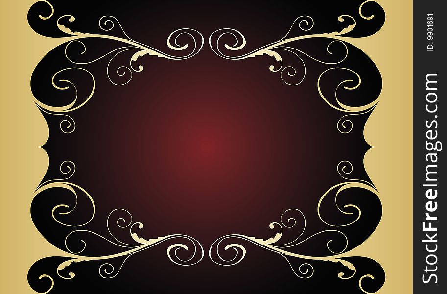 Red and gold floral background (vector)