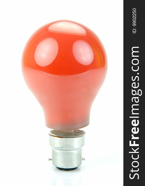 Colored light bulbs isolated against a white background