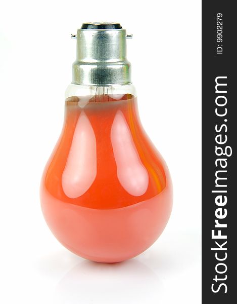 Colored light bulbs isolated against a white background