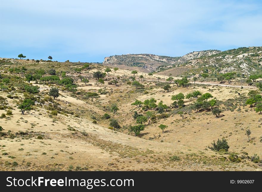 Peyia hills and mountains.