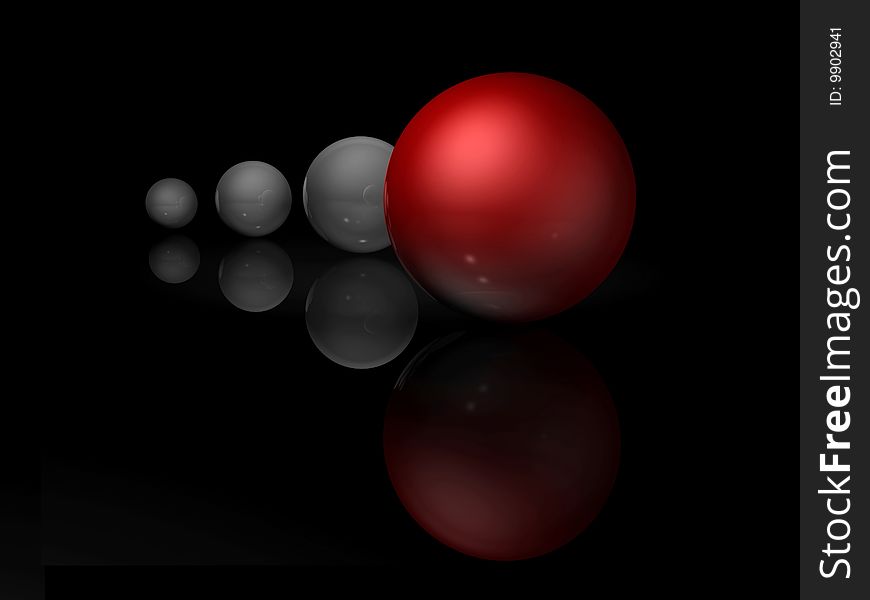 Concept image with a red ball in the front. Concept image with a red ball in the front.