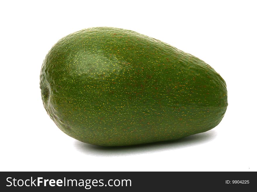 One avocado on white background