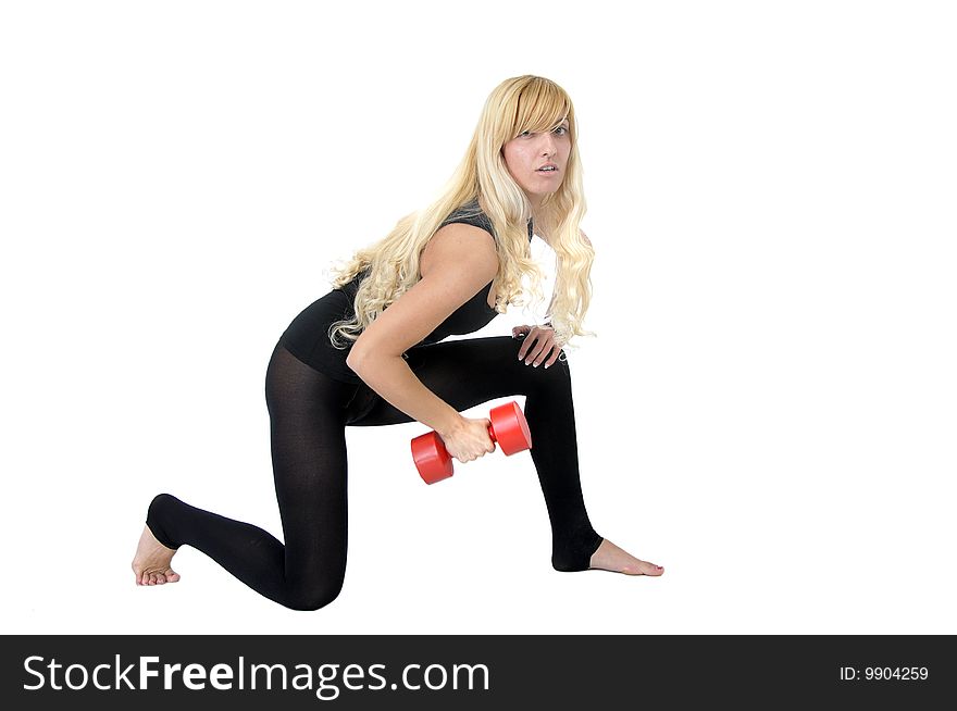 An attractive young woman exercise