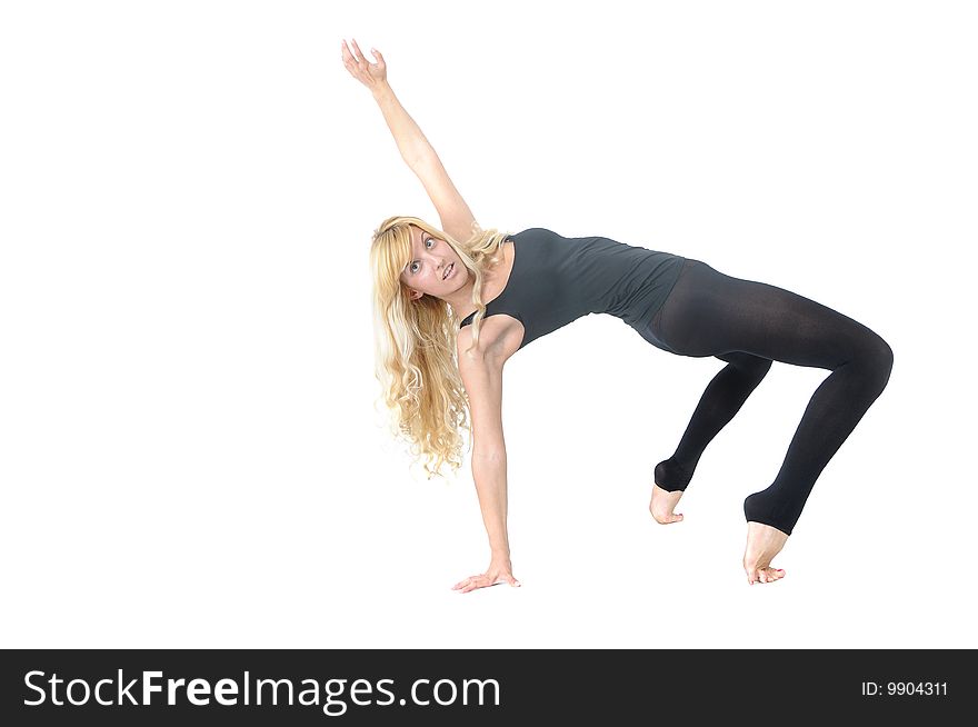 An attractive young woman exercise