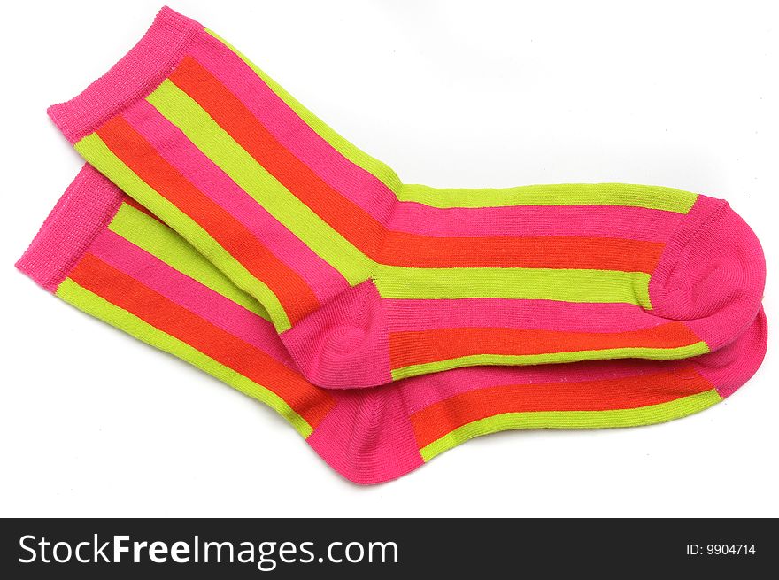 Striped socks isolated on white