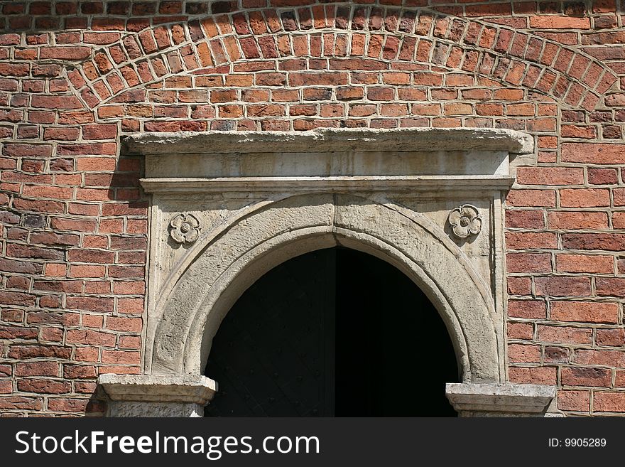 Old church wall, historic building in poland. Old church wall, historic building in poland