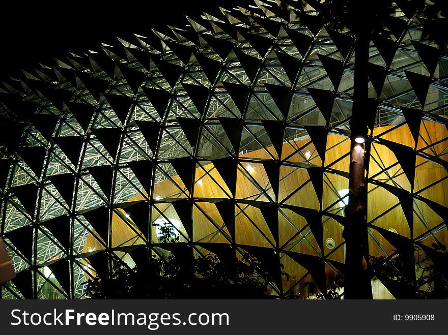 View of the unique and highly dramatic roof of the distinguished Singapore Theatres on the Esplanade, popularly known as the Durians - Xu Lei Photo. View of the unique and highly dramatic roof of the distinguished Singapore Theatres on the Esplanade, popularly known as the Durians - Xu Lei Photo.