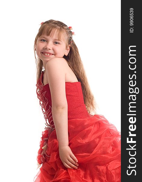 An image of a nice little dancing girl in red dress