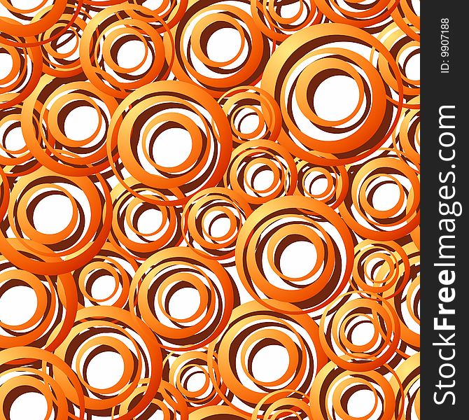 Vector illustration of Seamless Orange Ring Pattern