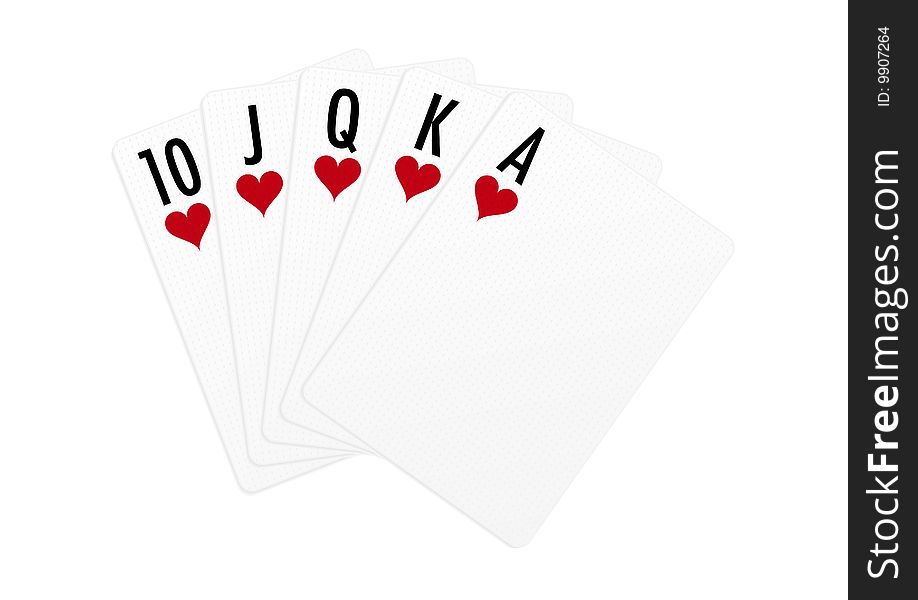 The best hand in Texas hold'em. Vector isolated on white. The best hand in Texas hold'em. Vector isolated on white.