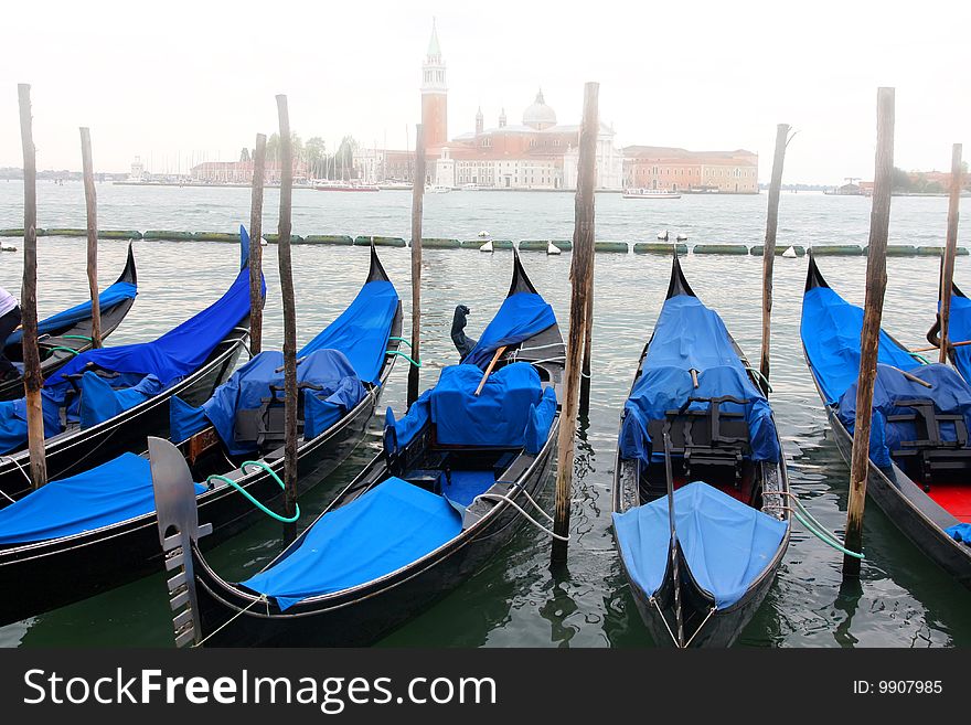 Saint Georgio Island And Gondola In Venice