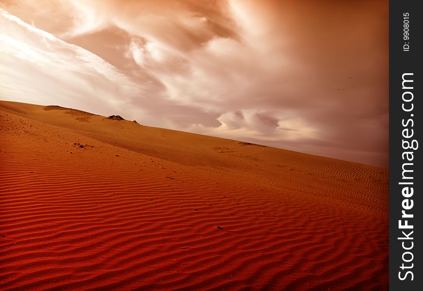 Beautiful landscape in the Sahara desert