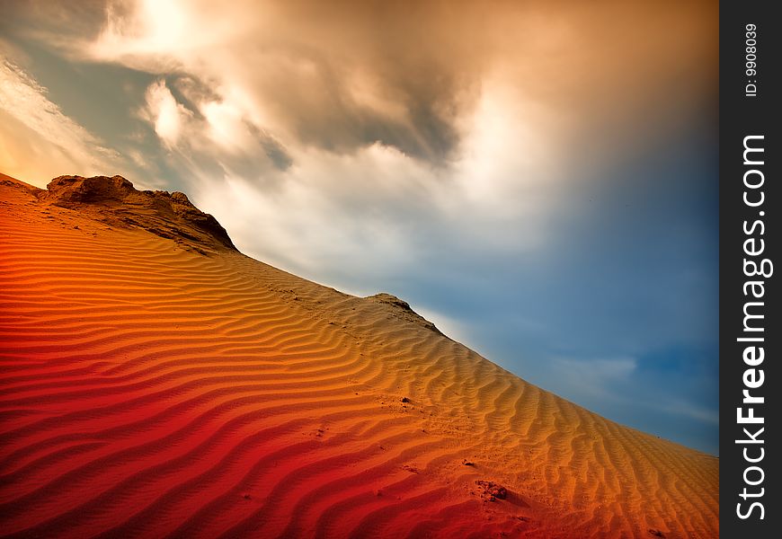 Beautiful landscape in the Sahara desert