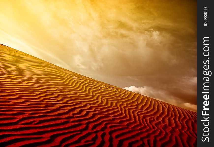 Beautiful landscape in the Sahara desert