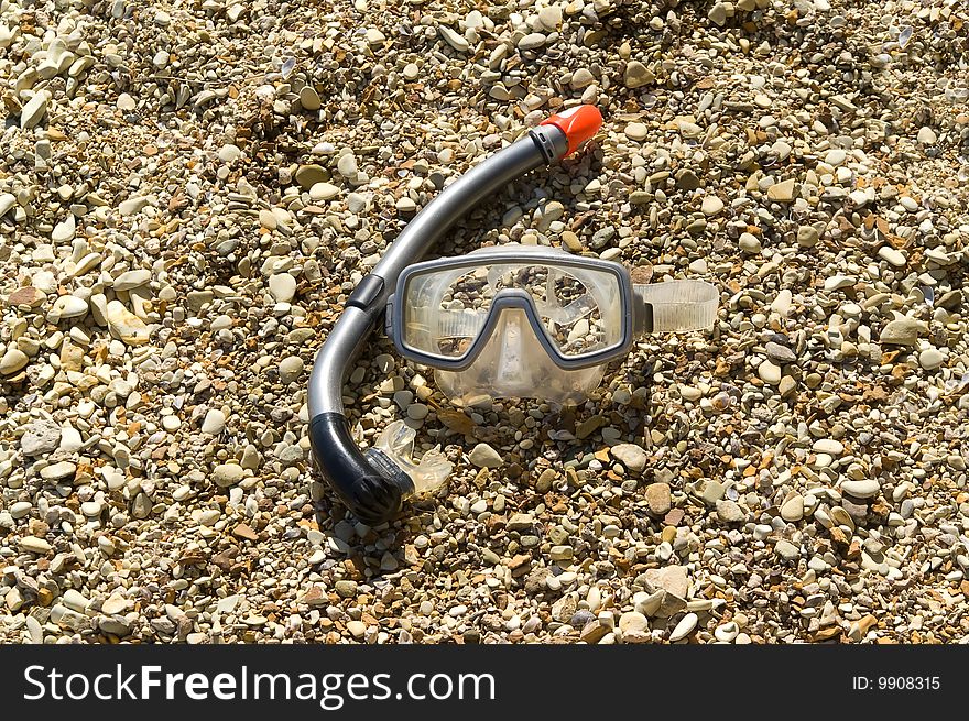 Mask and snorkel. Diving gear.