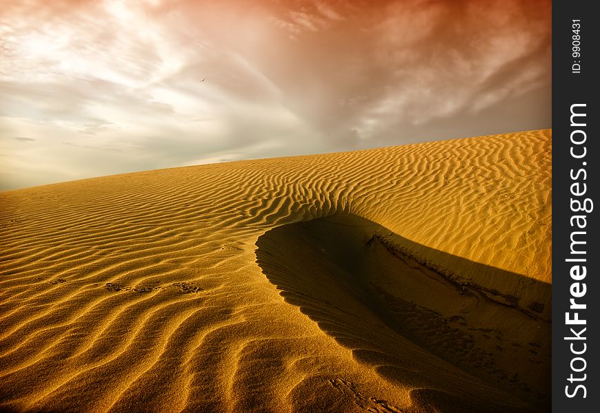 Beautiful landscape Sahara desert sand
