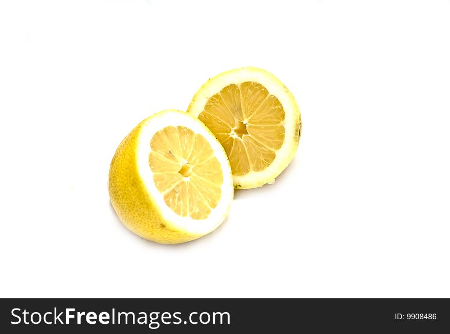 Fresh lemons isolated on white