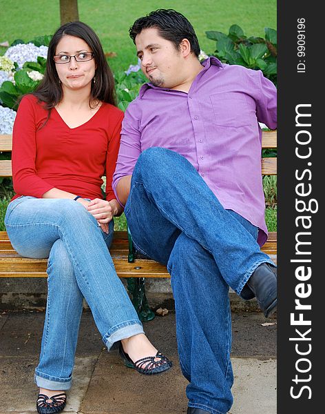 Beautiful Hispanic couple in an outdoor setting. Beautiful Hispanic couple in an outdoor setting