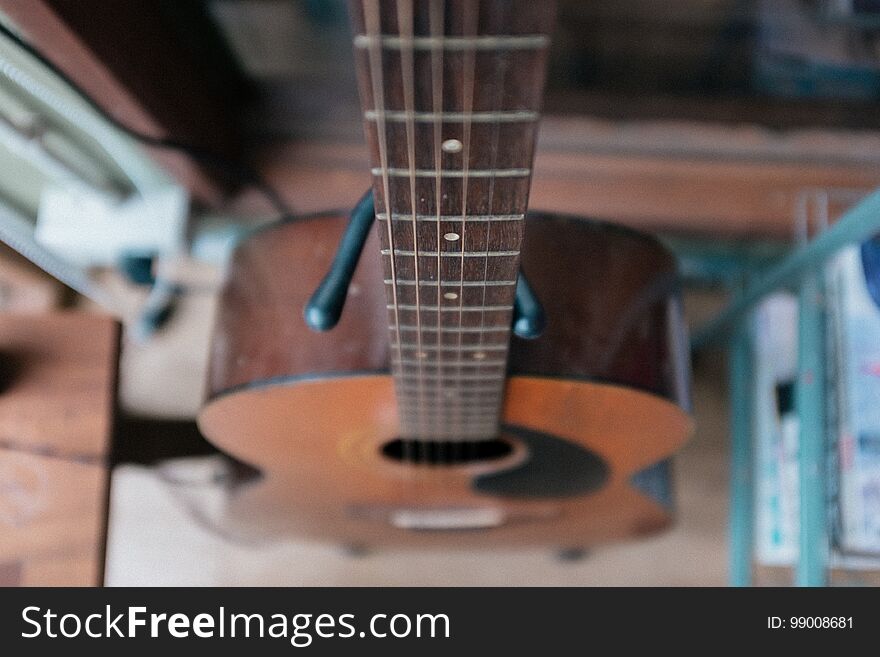 Neck of a classical guitar. Neck of a classical guitar