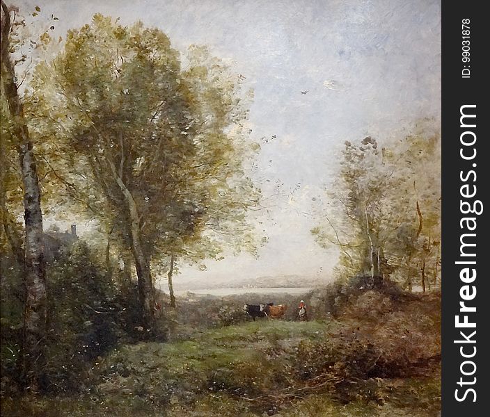 &#x22;Le matin. Gardeuse de vaches&#x22;, Camille Corot, entre 1865 et 1870.