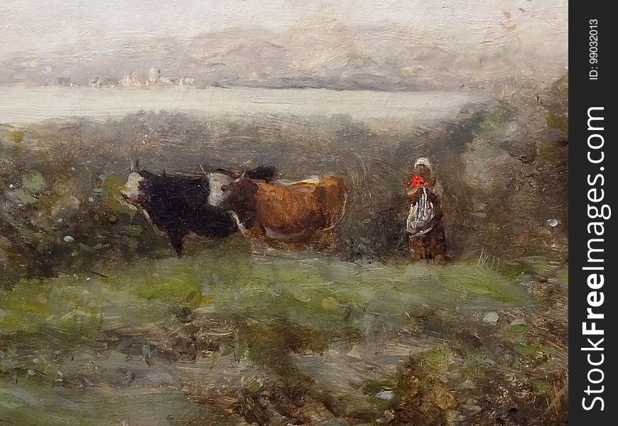 &#x22;Le matin. Gardeuse de vaches&#x22; &#x28;dÃ©tail&#x29;, Camille Corot, entre 1865 et 1870.