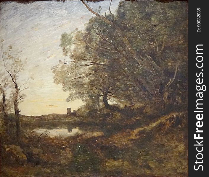 &#x22;Le soir. Tour lointaine&#x22;, Camille Corot, entre 1865 et 1870.