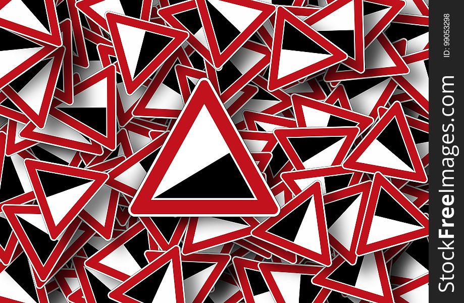Red, Triangle, Pattern, Design