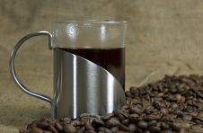 Fresh Coffee With Beans Stock Image Fresh Coffee With Beans Stock Image