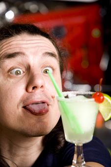 Barman Cocktail Margaritas With Lime Stock Photo Barman Cocktail Margaritas With Lime Stock Photo