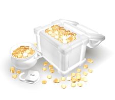 Coffer With Golden Royalty Free Stock Photos