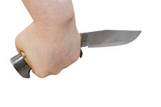 Knife In Hand (with Clipping Path) Stock Image Knife In Hand (with Clipping Path) Stock Image