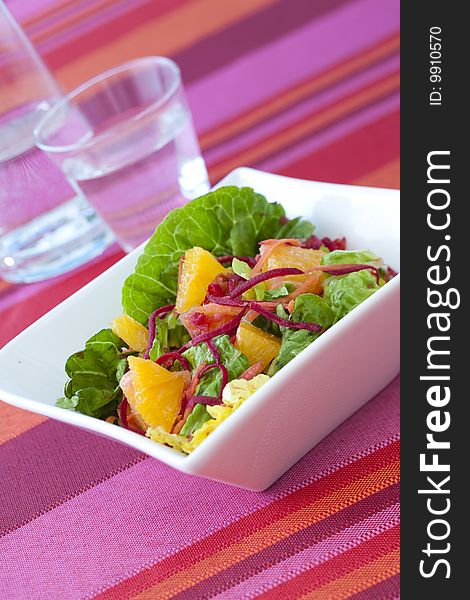 Studio shot of a fruity summer salad. Studio shot of a fruity summer salad