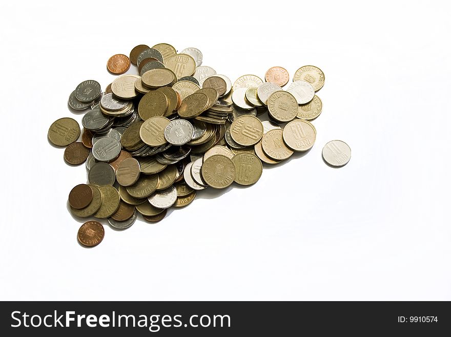 coins isolated on white