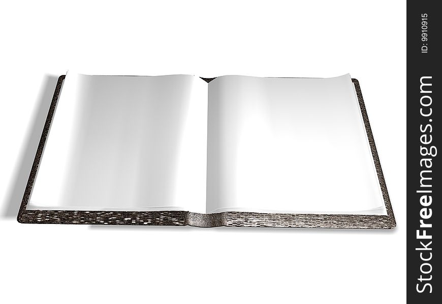 3d model of a clean, blank books isolate on a white background. The shadow is turned off. 3d model of a clean, blank books isolate on a white background. The shadow is turned off.