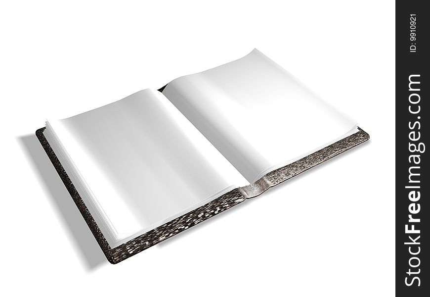 3d model of a clean, blank books isolate on a white background. The shadow is turned off. 3d model of a clean, blank books isolate on a white background. The shadow is turned off.