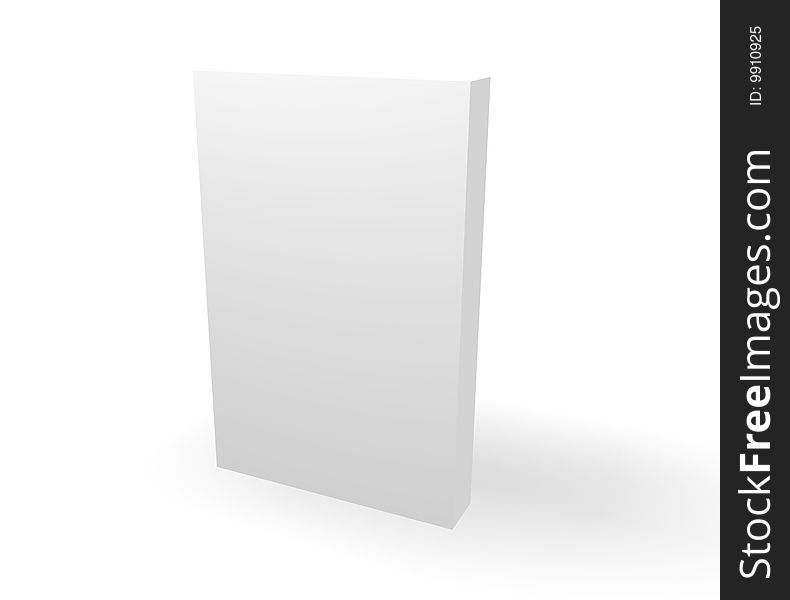 3d model of the box for the software product on a white background. Shade included. 3d model of the box for the software product on a white background. Shade included.