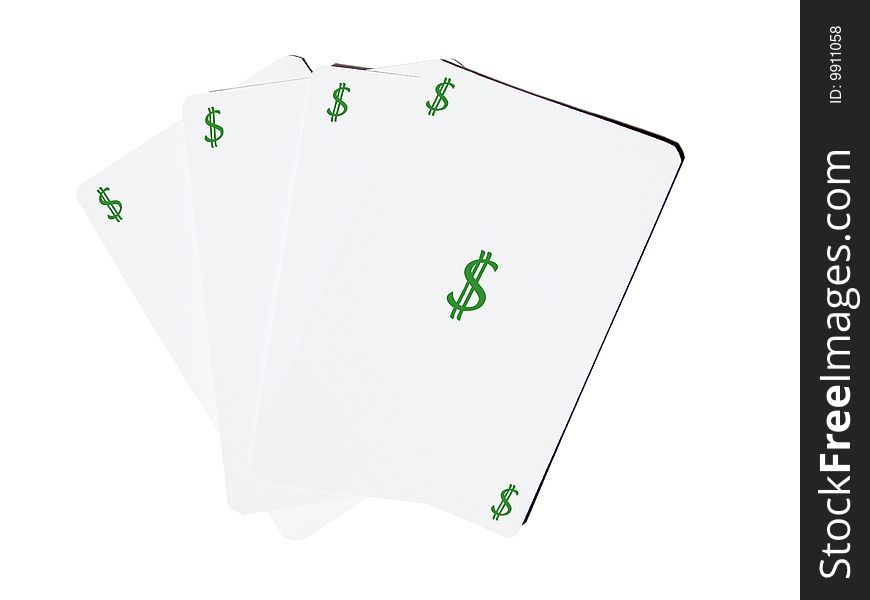 Playing cards dollar signs