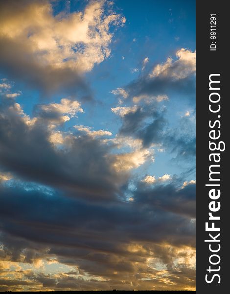 Colorful cloudy sky at sunset