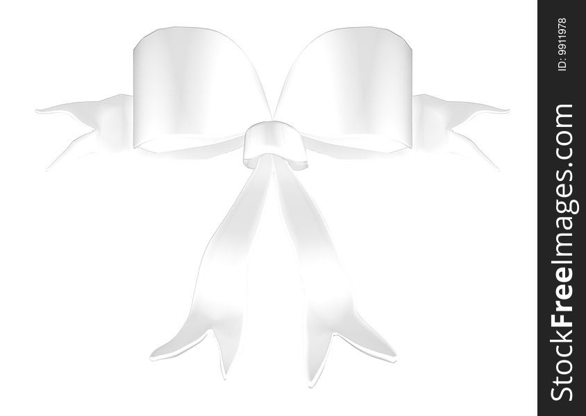 3d model of a white bow knot on a white background.