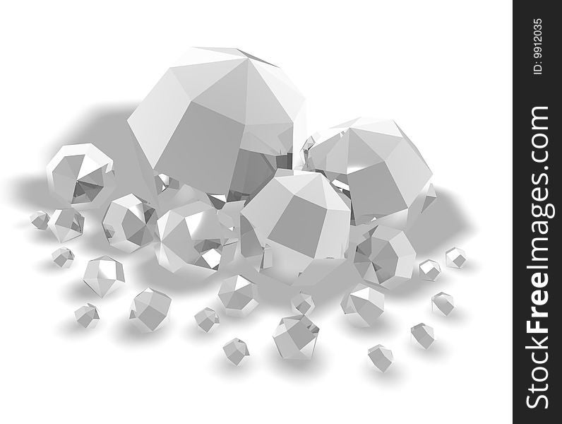 Gems isolation on a white background. 3d model. Gems isolation on a white background. 3d model.