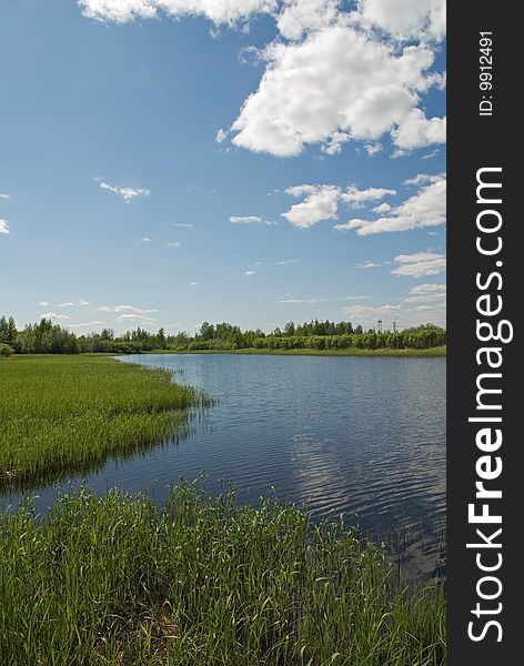 On the banks of the Siberian small river of Lena. On the banks of the Siberian small river of Lena