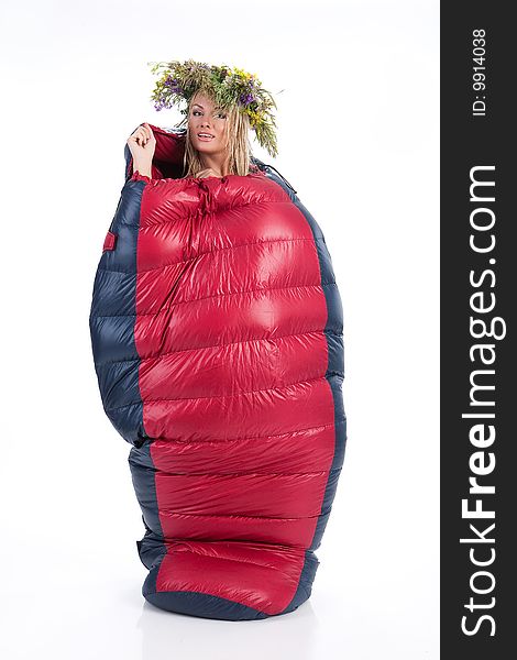 Woman With The Wreast In The Sleeping Bag