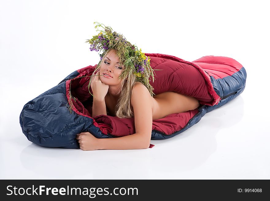 Woman With The Wreast In The Sleeping Bag