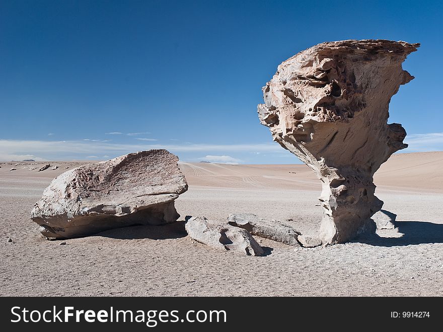 Árbol de Piedra - Tree of Stone, altiplano in Bolivia